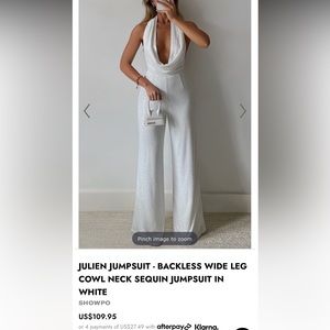 Showpo never worn sparkly cowl neck jumpsuit